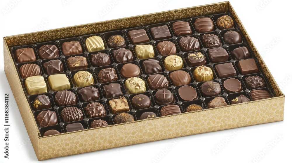 Assorted Chocolates in Elegant Box with Gold Accents