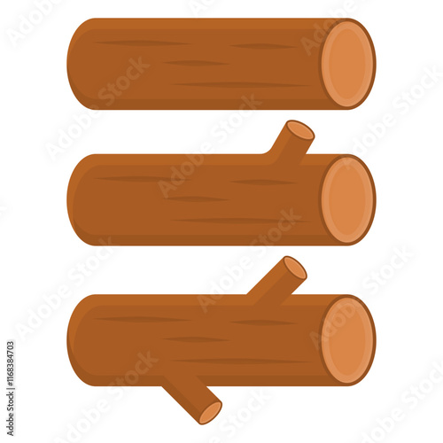 Brown Tree Trunk Vector. Tree Trunk Illustration. Tree Trunk Collection.