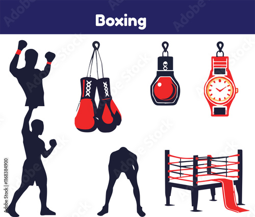 Boxing line icon Vector illustration in modern thin line style of fitness related icons: gym, sports equipment
