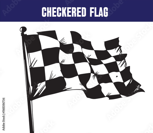 Racing flag icon. Vector illustration.
