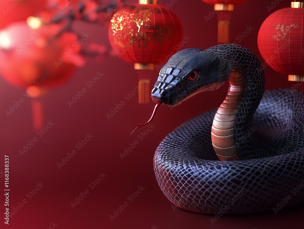 Obraz premium Snake zodiac Lunar new year 2025