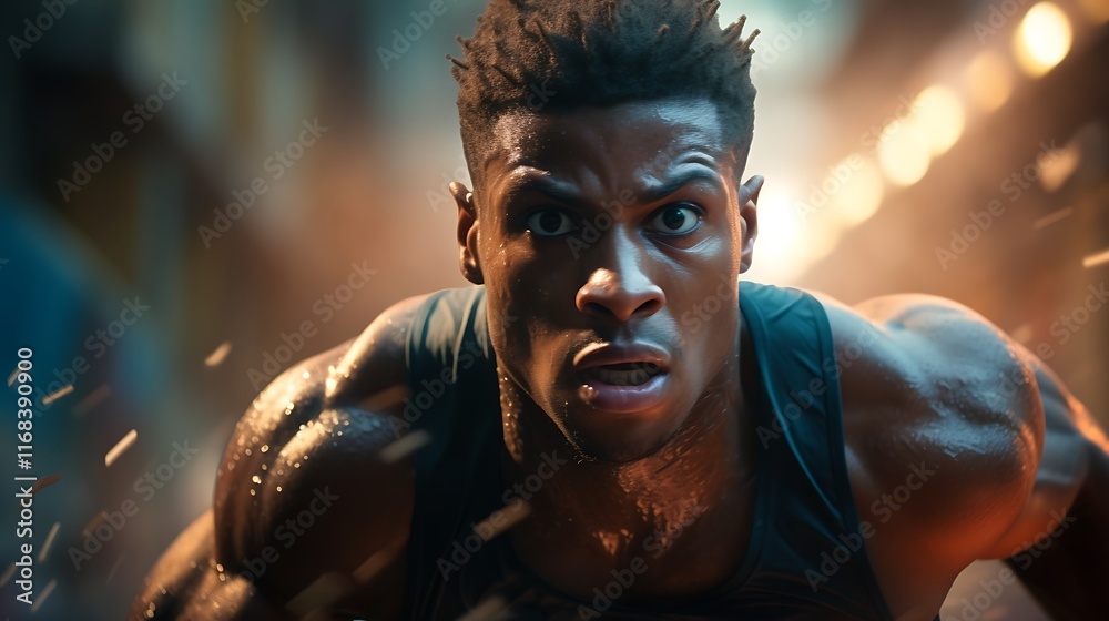 Intense athlete training urban gym action shot dynamic environment Intense athlete training urban gym action shot dynamic environment