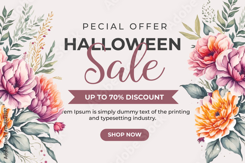 Halloween sale offer social media and poster background
