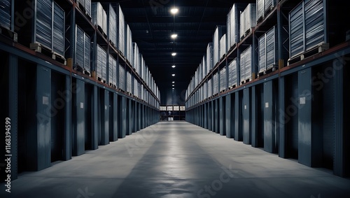 Empty warehouse typical storage for distribution good,Warehouses are used by manufacturers for importers exporters business