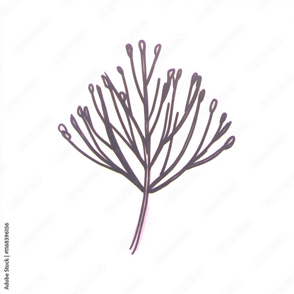 Elegant Hand-Drawn Illustration: Delicate Minimalist Floral Branch Artwork. AI Generated Elegant Hand-Drawn Illustration: Delicate Minimalist Floral Branch Artwork. AI Generated