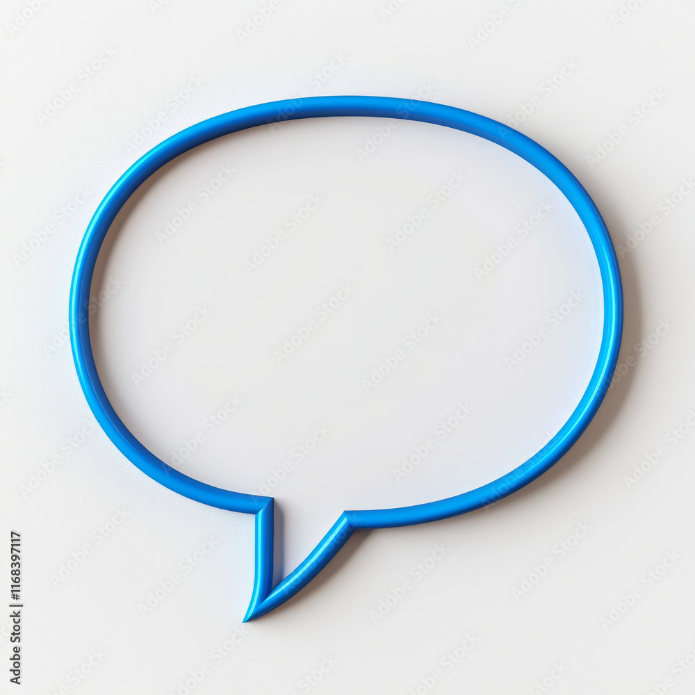 blue speech bubble outline on light background, symbolizing communication and dialogue blue speech bubble outline on light background, symbolizing communication and dialogue