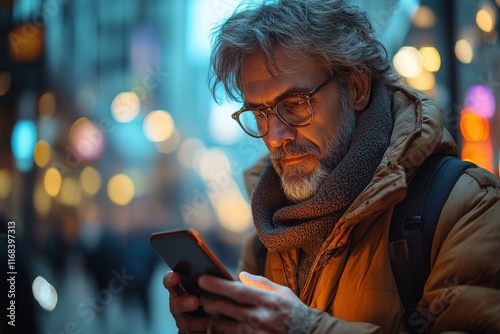 Angry young man with smartphone arguing loudly outside office center