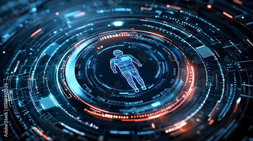 Wallpaper Mural Futuristic Technology Interface with Human Anatomy Illustration Torontodigital.ca