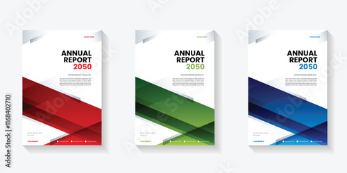 Modern folding ribbon theme book cover template in gradient color. A4 size book cover template for annual report, magazine, booklet, proposal, portfolio, brochure, poster