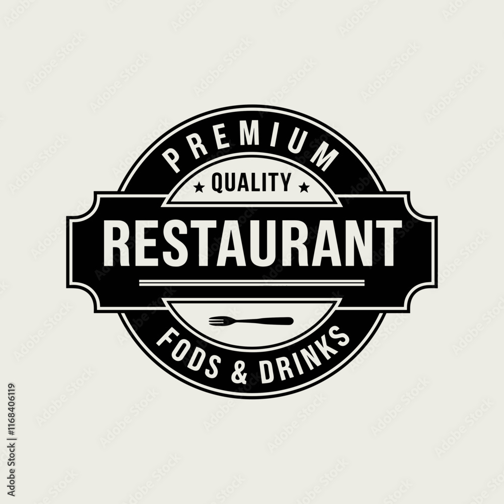 Fototapeta premium Premium Quality Restaurant Vintage Emblem Design