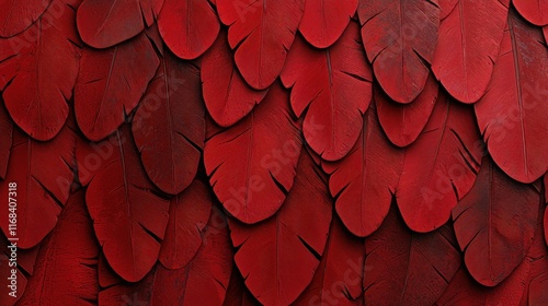 A vivid close-up of textured red scales, showcasing a stunning layered design perfect for creative projects and backgrounds.