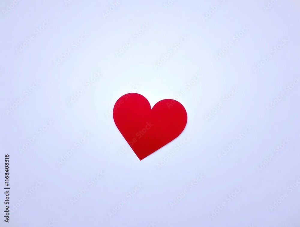 Simple Red Heart: Minimalist Paper Cutout Love Design