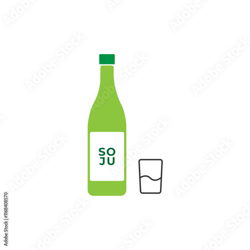 soju on white background