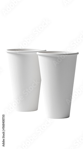 Wallpaper Mural Two Blank White Paper Cups Disposable Beverage Containers Mockup Torontodigital.ca
