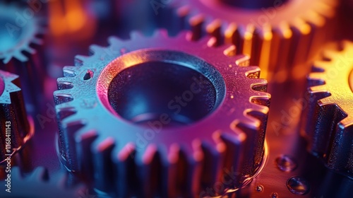 Colorful Gears Dynamics in Mechanics and Engineering