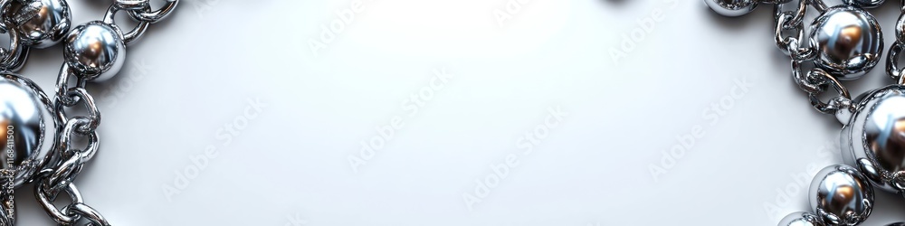 Silver Chain and Beads Abstract Background Silver Chain and Beads Abstract Background