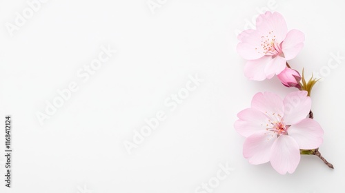 Wallpaper Mural Delicate pink cherry blossoms on a minimalist white background. Torontodigital.ca