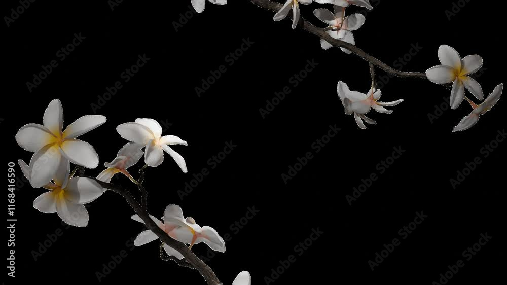 Blooming Plumeria Flower on a Transparent Background