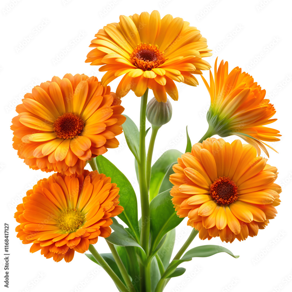 Calendula flowers isolated on transparent background Calendula flowers isolated on transparent background