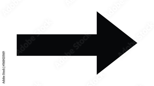 Black arrow pointing right on white background.