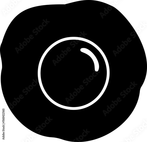Simple fried egg silhouette.
Isolated poached egg silhouette.
Transparent background.