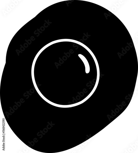 Simple fried egg silhouette.
Isolated poached egg silhouette.
Transparent background.