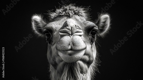 Camel Portrait Black and White Photography photo