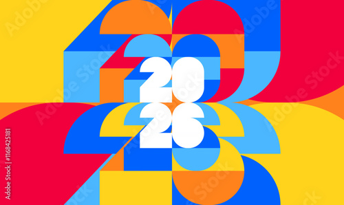Background for sports event, competition or cup. World Championship 2026. Design with geometric shapes for poster, layout, template. 