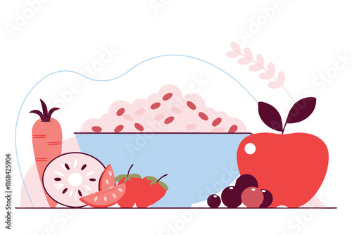 Healthy Food illustration vector on white background

