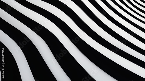 Wallpaper Mural Abstract black and white wavy lines creating a modern optical illusion pattern Torontodigital.ca