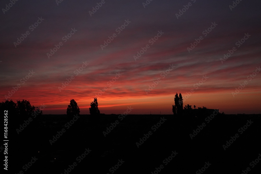 Fototapeta premium Rose sunset and colorful clouds