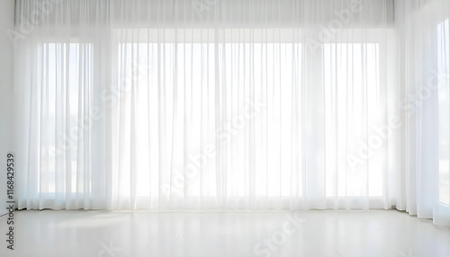 Fondo de cortinas blancas translúcidas y luz