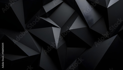 Fondo oscuro y futurista, con bloques triangulares. Textura de pared con un patrón de baldosas triangulares en 3D.