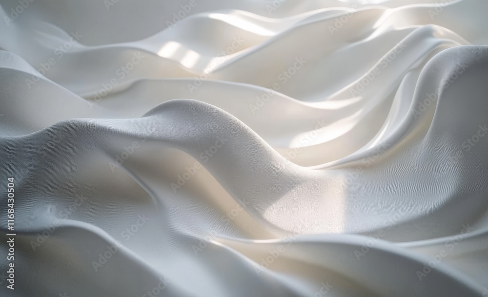 Obraz premium Soft, flowing white fabric with light and shadow.