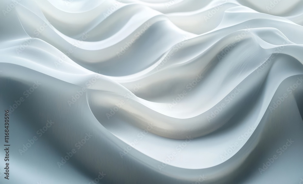 Obraz premium Abstract white wavy surface texture.