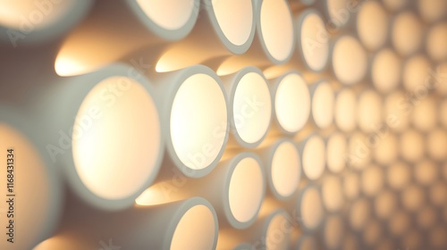 Illuminated Circular Tubes Abstract Wall Art