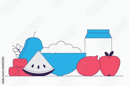 Healthy Food illustration vector on white background

