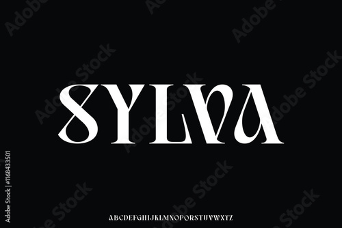 Strong elegant decorative serif alphabet stylish display font vector photo