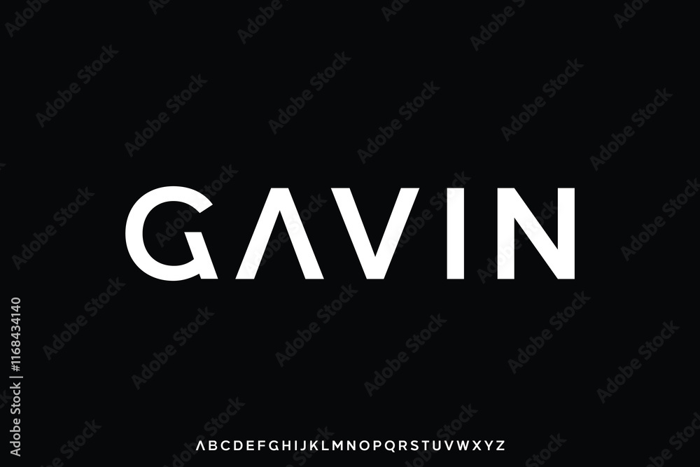 Modern minimalist sans serif alphabet display font vector for branding design
