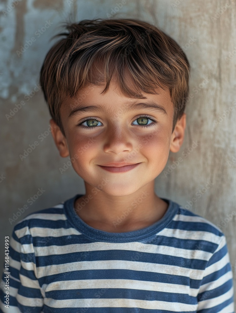 Young Boy's Portrait with Warm Expression Young Boy's Portrait with Warm Expression