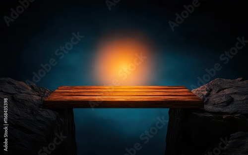 anticipation and expectation. A symbolic representation of a glowing bridge spanning a chasm, symbolizing strategy overcoming challenges, anticipation expectation strategy, conceptual solution art