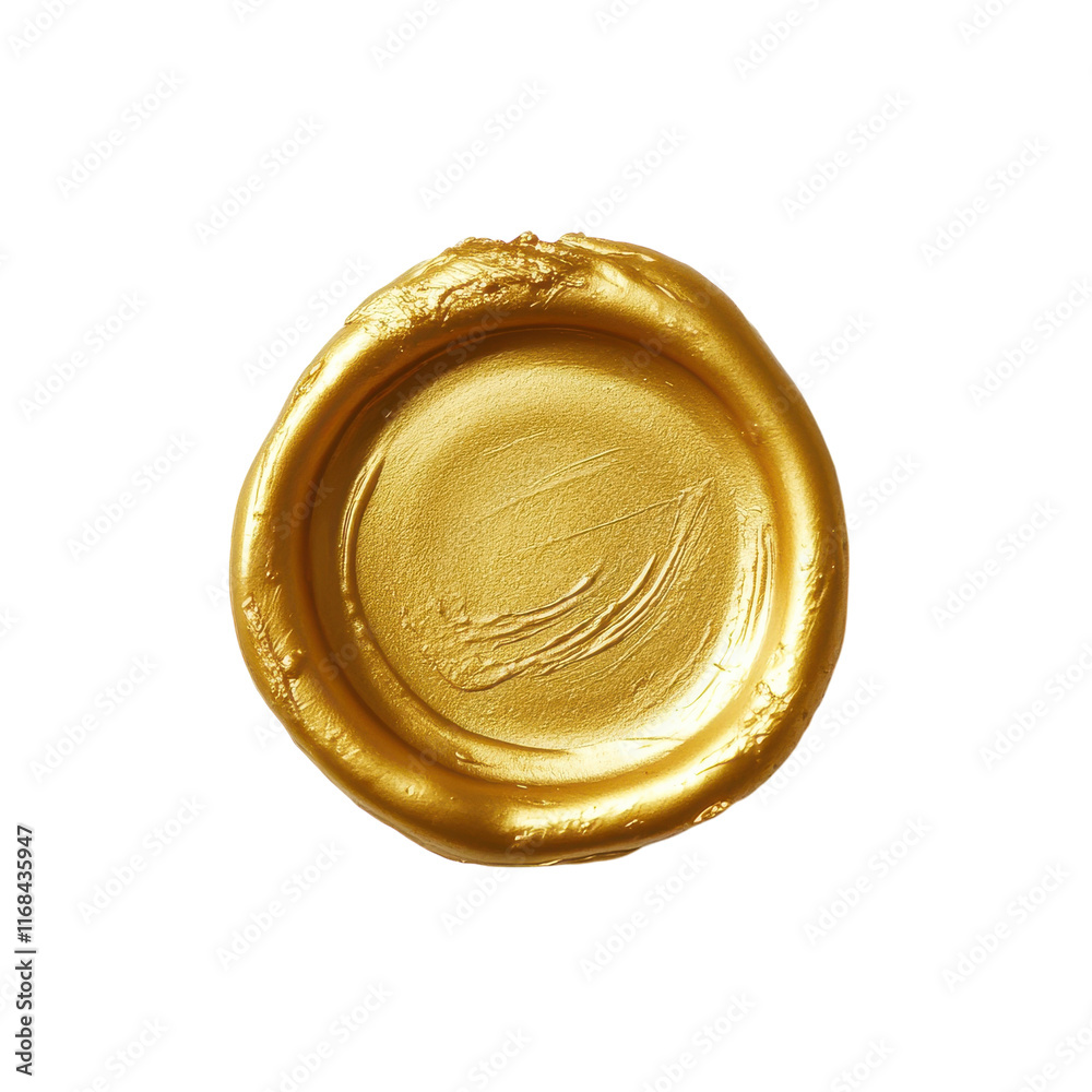 Elegant Gold Wax Seal for Invitations and Correspondence on transparent background Elegant Gold Wax Seal for Invitations and Correspondence on transparent background