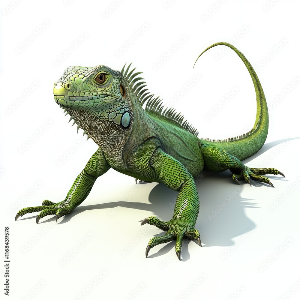 Obraz premium Green Iguana Perched