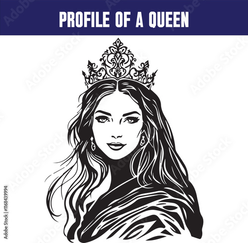 Queen silhouette illustration with simple style
