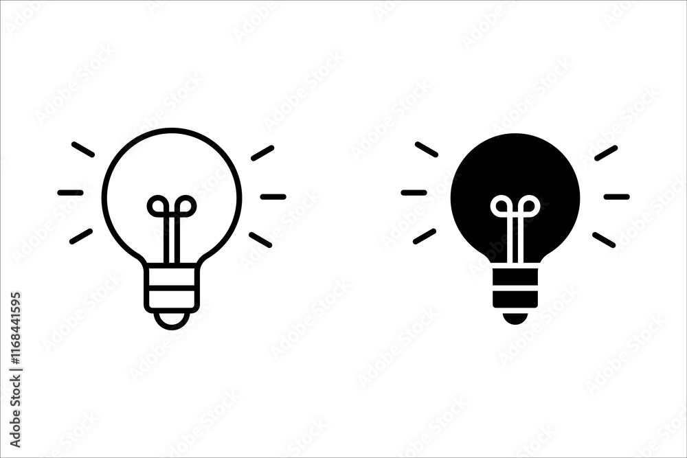 Lamp icons set. Light bulb icon set on white background Lamp icons set. Light bulb icon set on white background