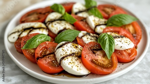 Caprese salad with heirloom tomatoes, mozzarella, and basil