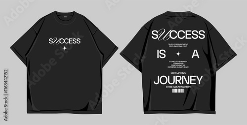 Design street wear, mockup t-shirt oversize front and back