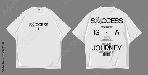 Design street wear, mockup t-shirt oversize front and back