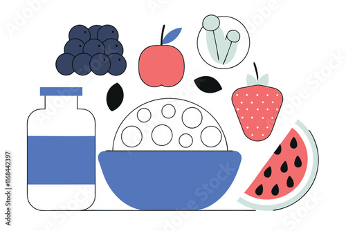 Healthy Food illustration vector on white background

