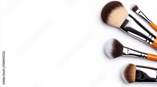 Professional Makeup Brushes on White Background for Beauty Use